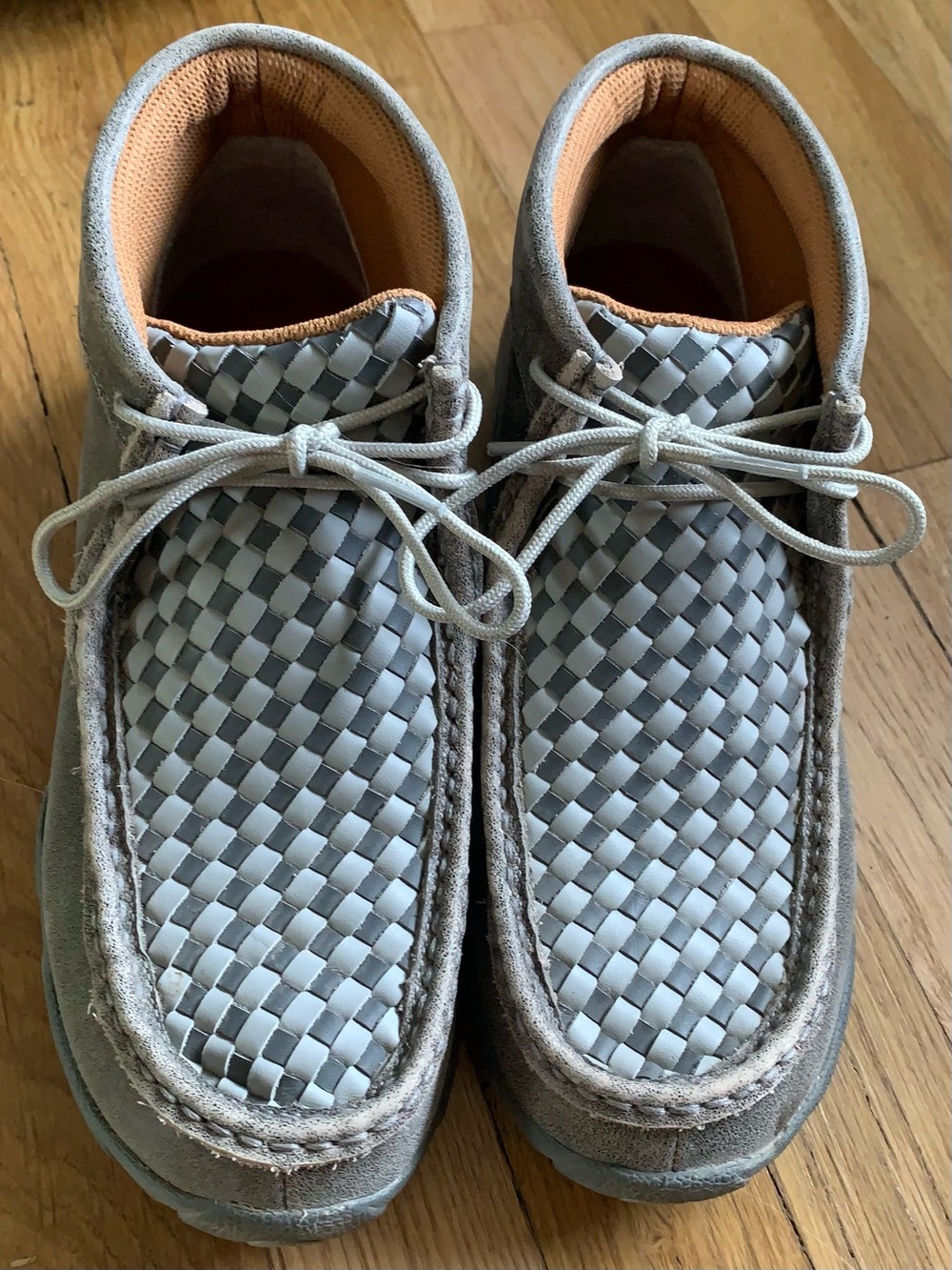 Twisted X Men's Woven Lace-Up Boots in Light Gray with Tan Lining